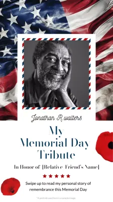 Blue Traditional Memorial Day Announcement Instagram Post