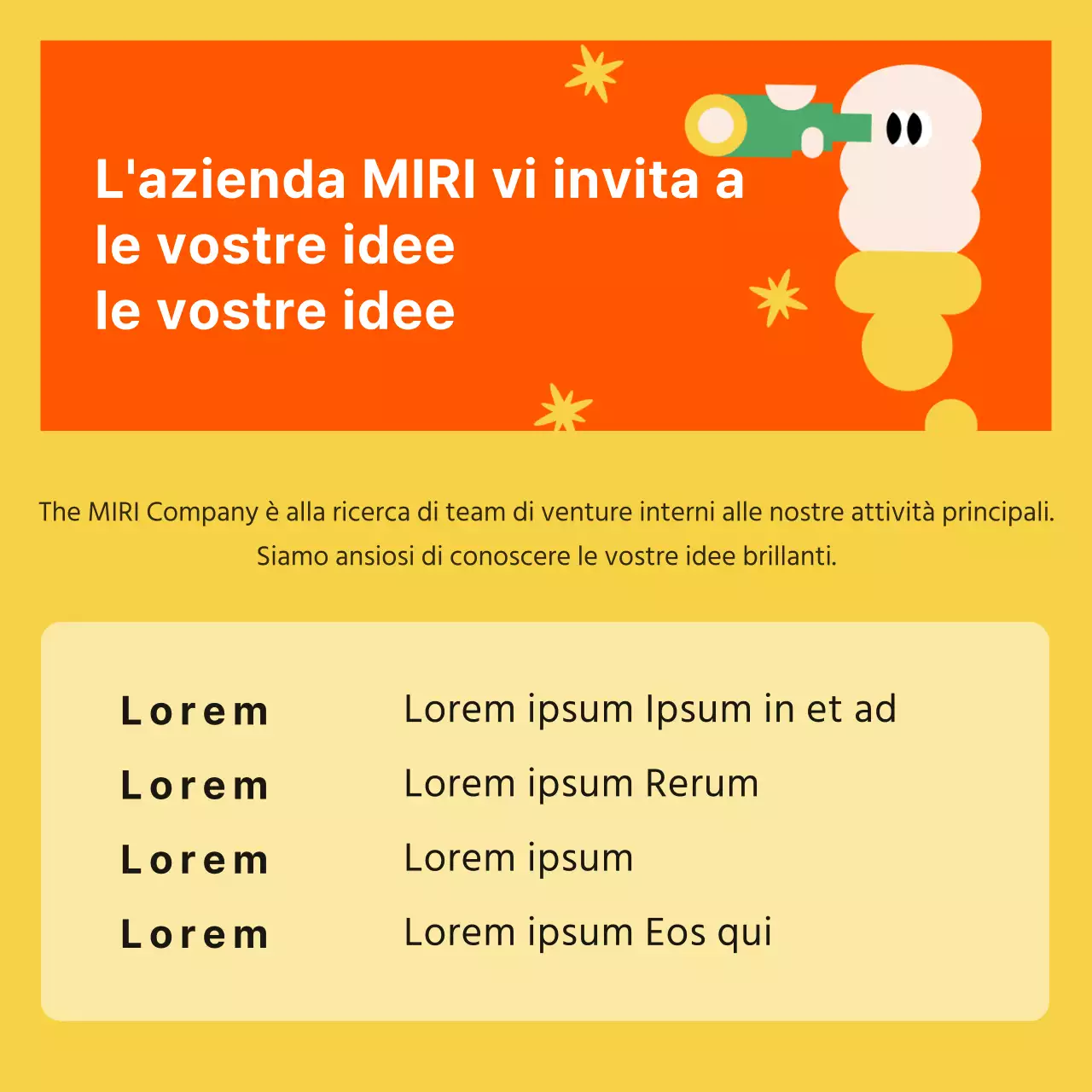 Promuovere il reclutamento di aziende kitsch in giallo e rosso
