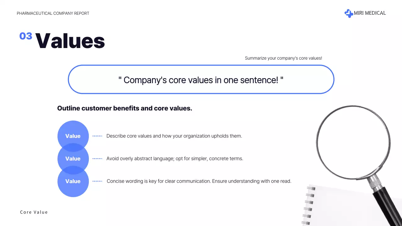블루 모던 제약 보고서 프레젠테이션