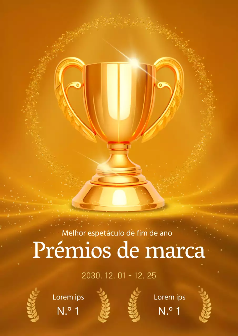 Um luxuoso anúncio de fim de ano, em amarelo e dourado, para o melhor espetáculo