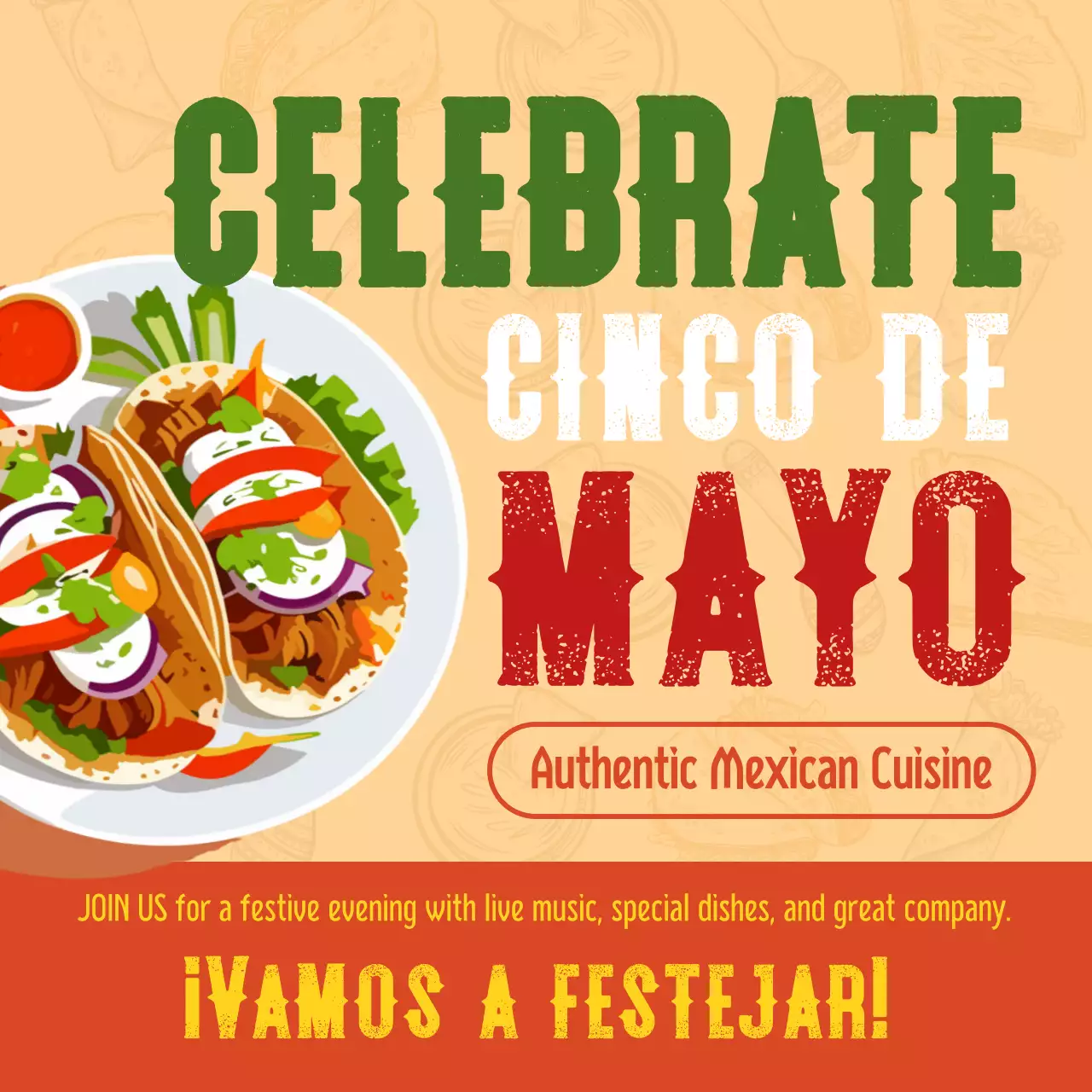 Green Traditional Mexican Event Promotion Social Media Post