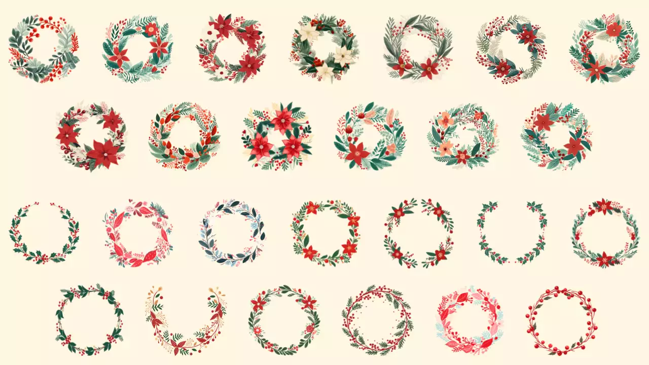 Kerst decoratieve elementen schuifcollectie