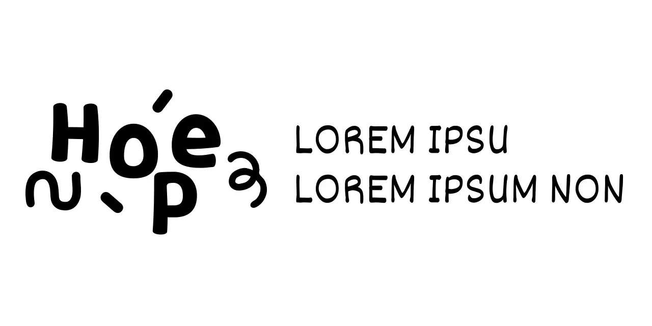 Centro de acolhimento de crianças com ilustrações e tipos de letra engraçados