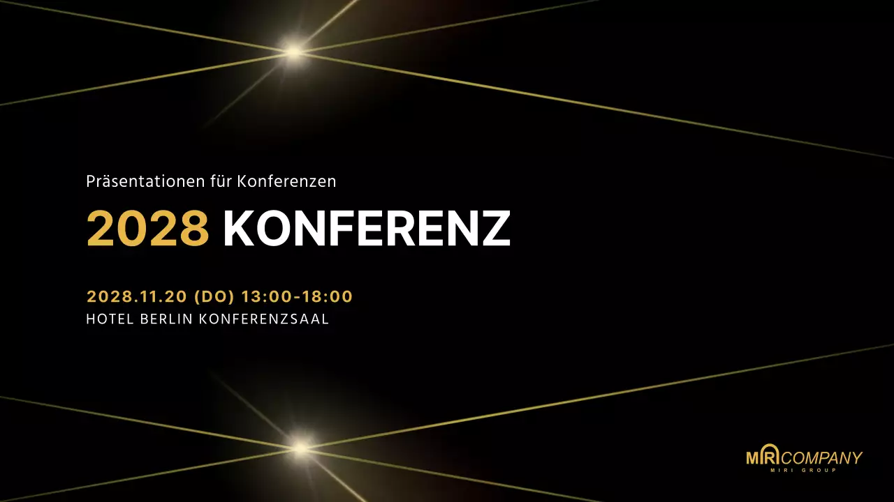 Gold und Schwarz für eine stilvolle Präsentation auf einer Geschäftskonferenz