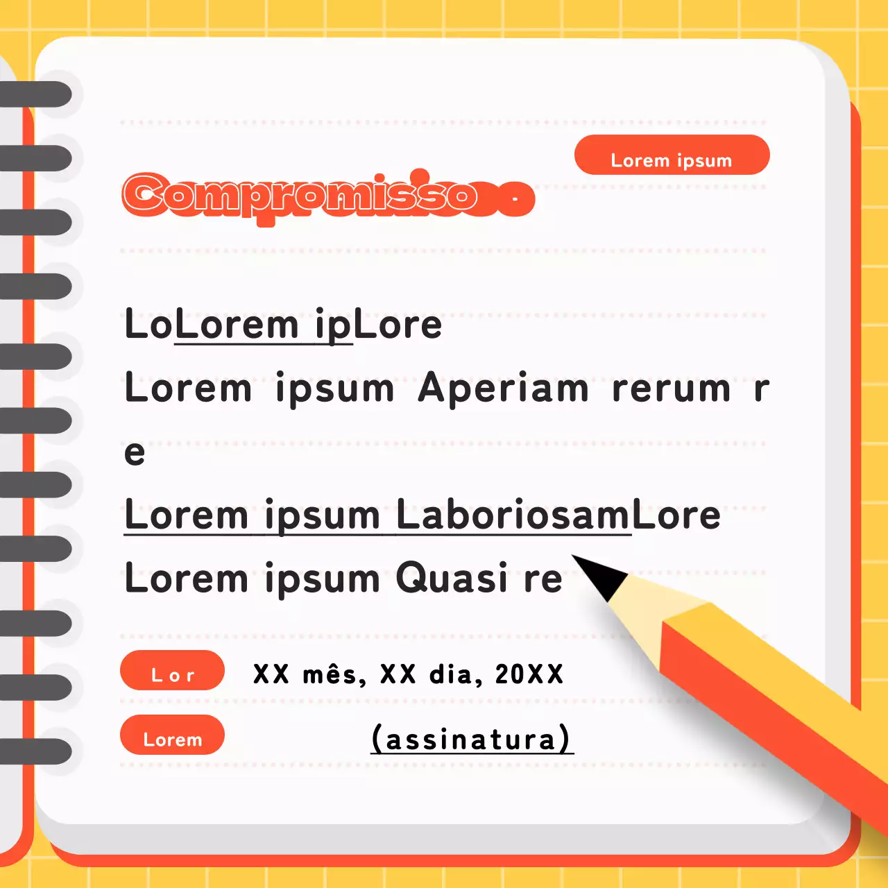 Votos simples em laranja e amarelo