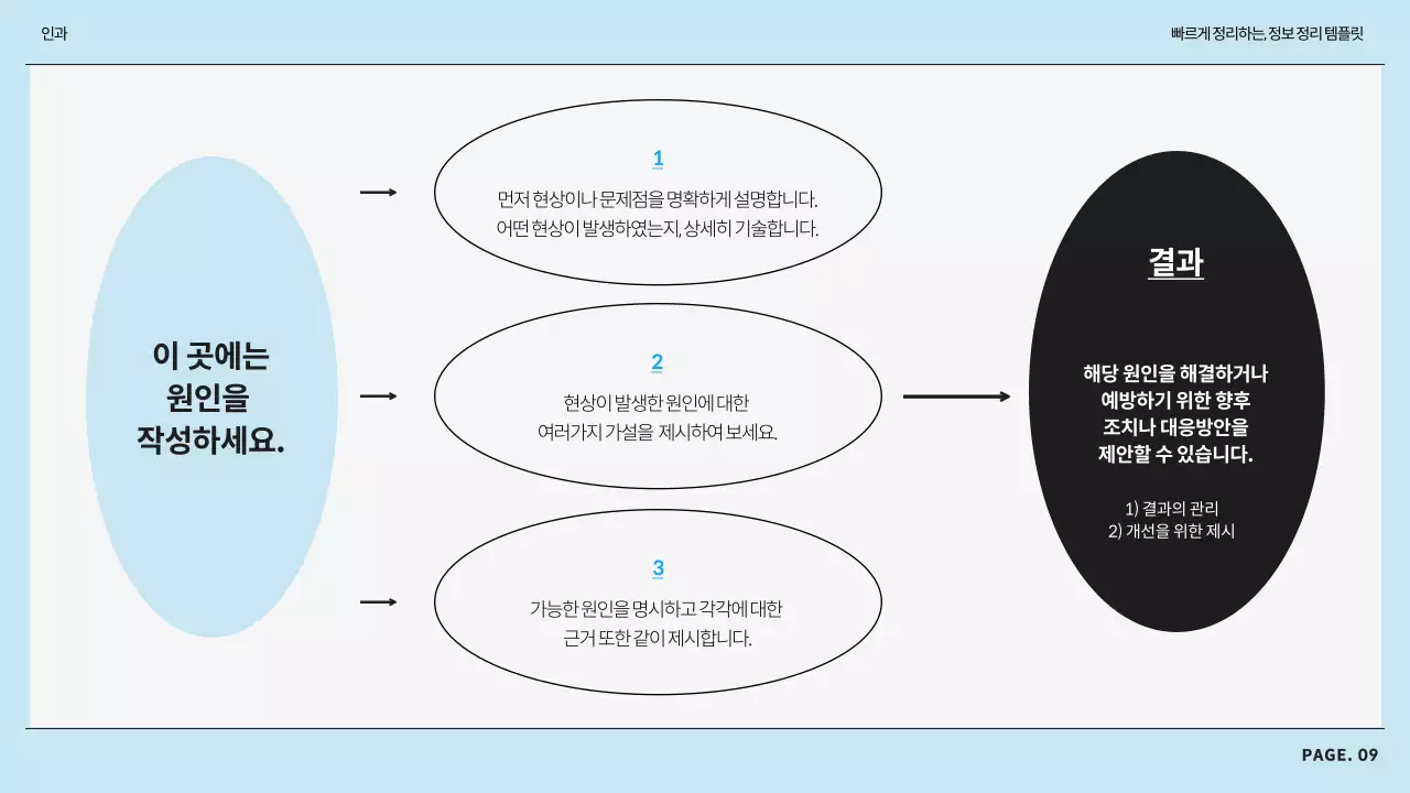 하늘색과 회색의 모던한 정보 정리 보고서