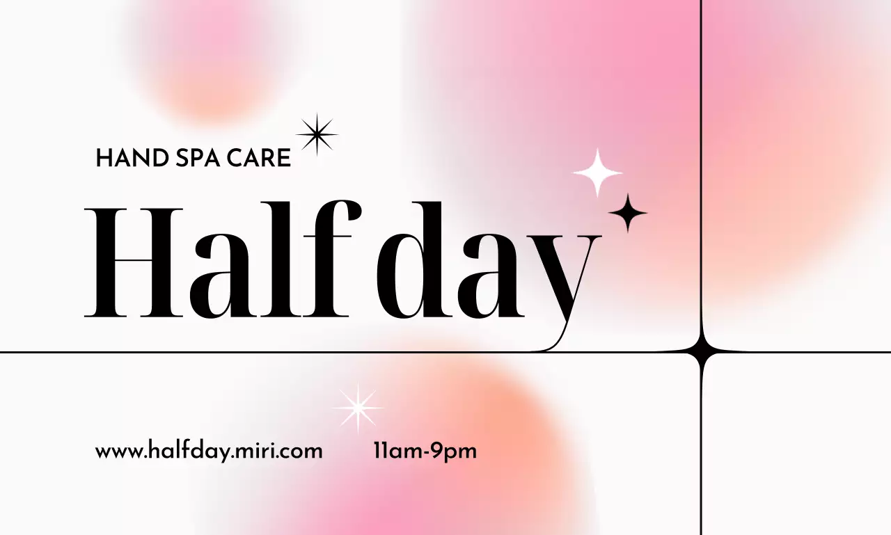 화사한 그라이데션과 큰 타이틀이 인상적인 디자인