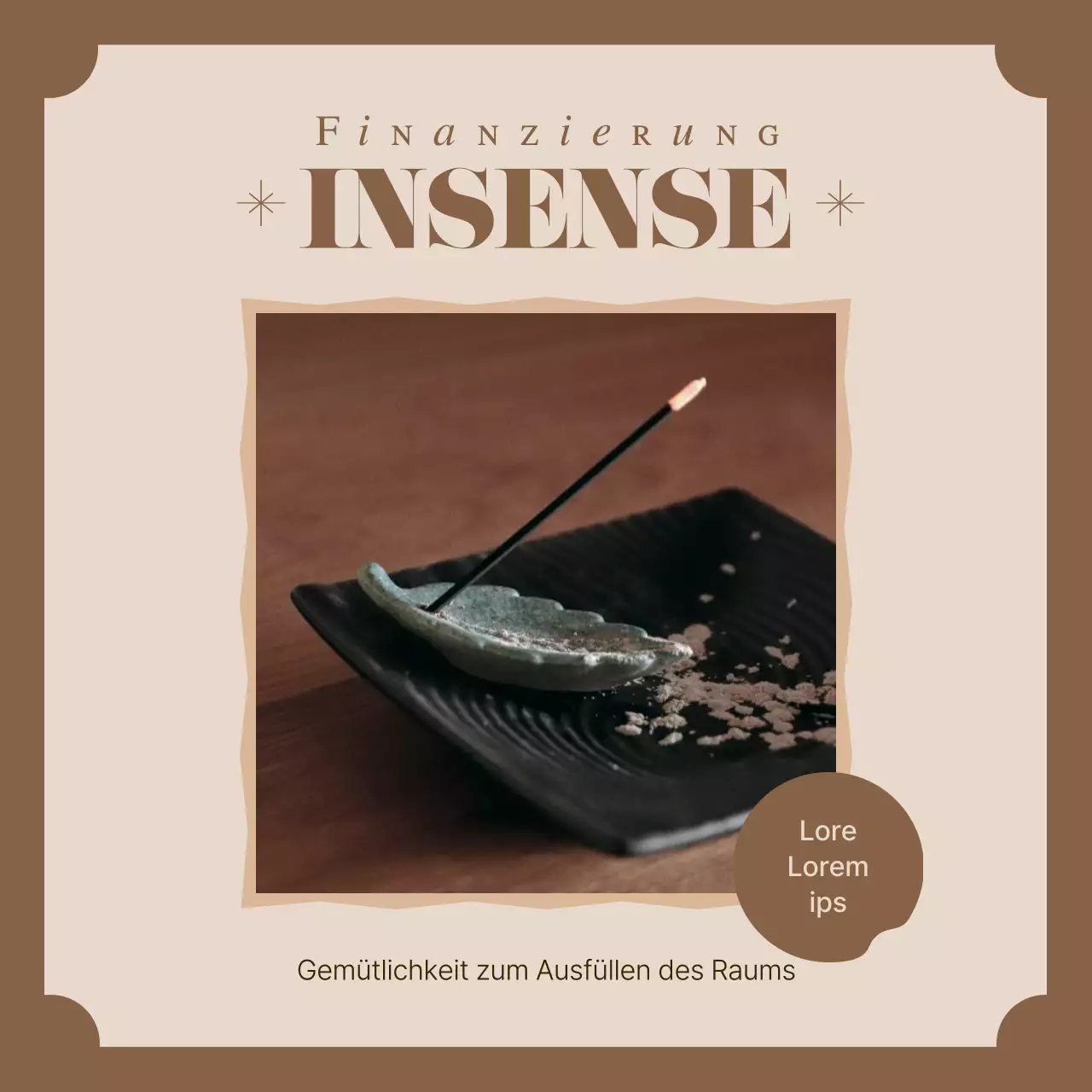 Einfache Fördermittelanzeige mit braunem Hintergrund