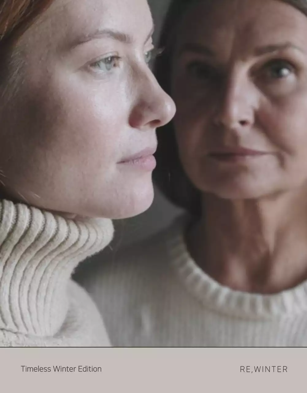 베이지와 갈색의 모던한 겨울니트 광고