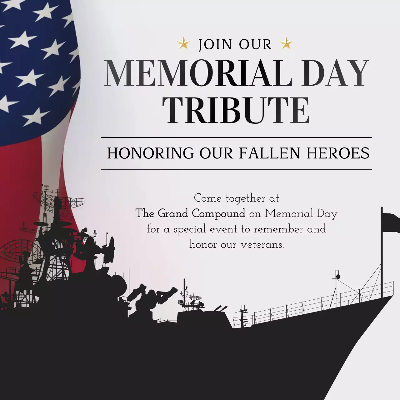 Red Traditional Memorial Announcement Social Media Post