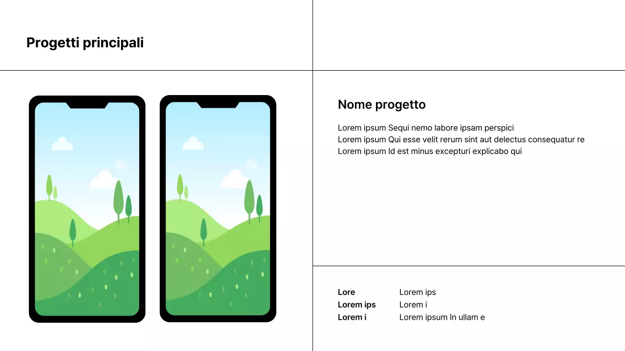 Un semplice portfolio di carriera in bianco e nero