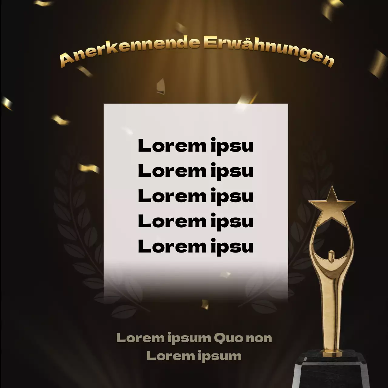 Förderung einer goldenen und luxuriösen Schule für erfolgreiche Bewerber