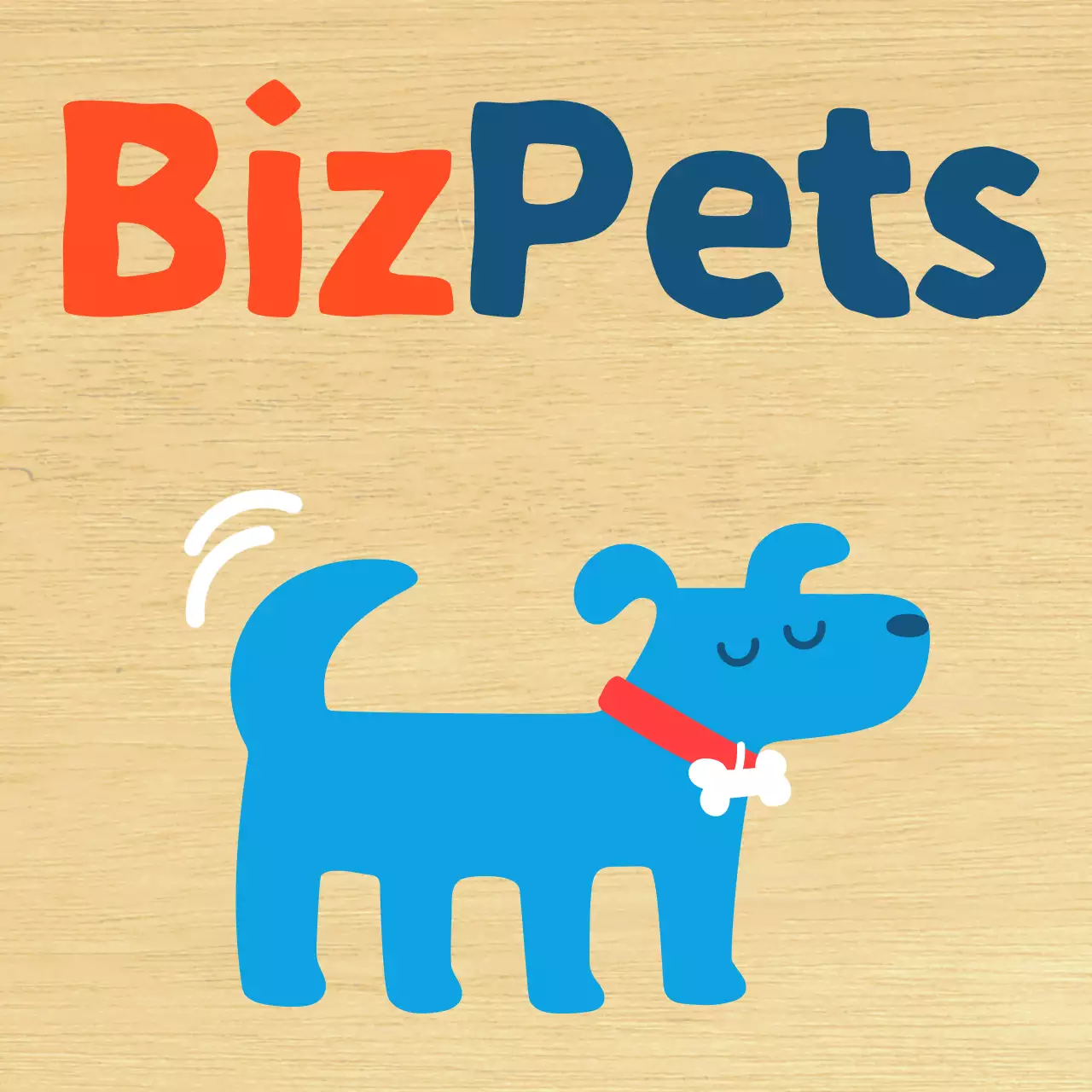 심플한 파랑색 귀여운 강아지 카페 홍보