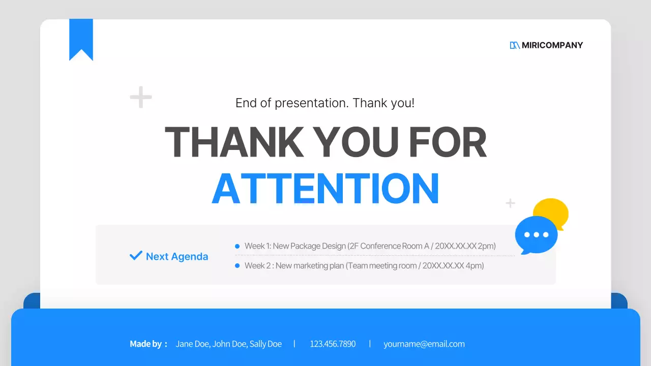 파랑과 노랑의 심플한 비즈니스 기획서