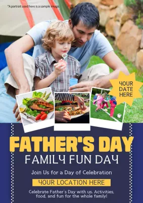 Blue Trendy Father's Day Event Promotion Poster