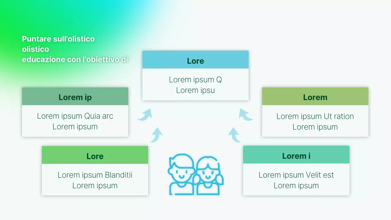 Una semplice presentazione del portafoglio istruttori in verde e azzurro