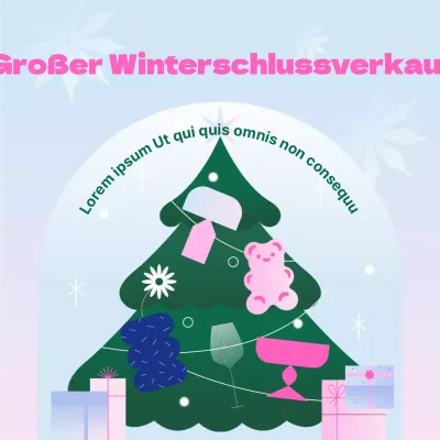 (Premium)_Werben Sie für einen saisonalen Ausverkauf mit einem rosafarbenen Farbverlaufs-Thema (neuer Instagram-Feed-Post)