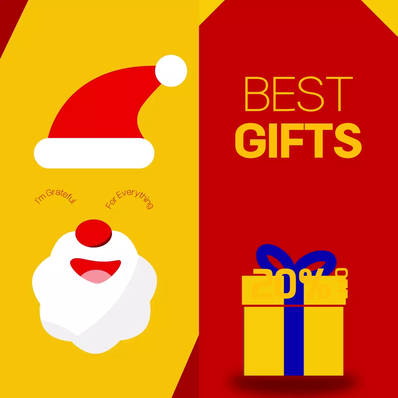 레드 모던 기프트 프로모션 소셜 미디어 포스트