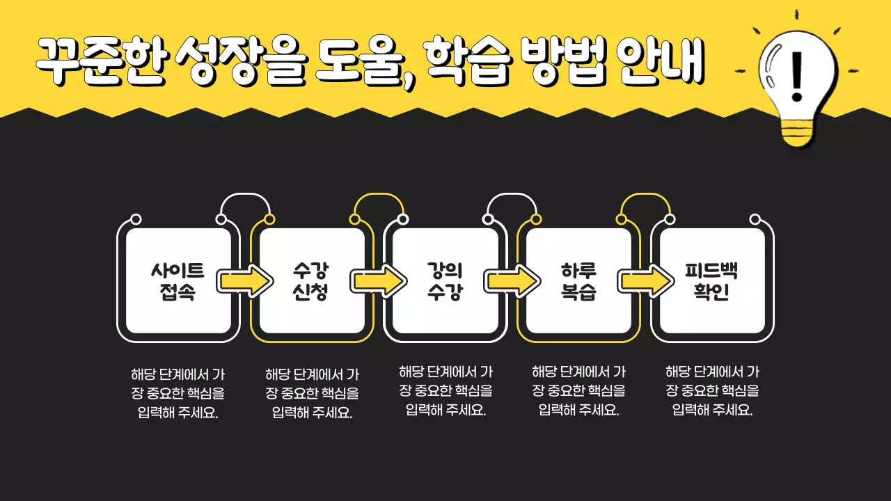 노랑의 아기자기한 학원 학습 안내서