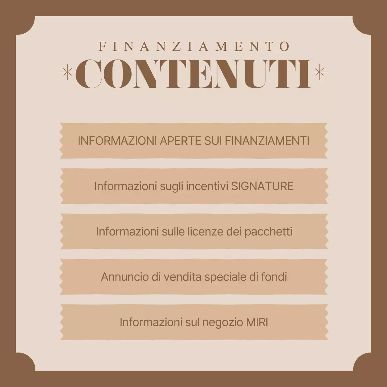 Semplice annuncio di finanziamento per incentivi con sfondo marrone