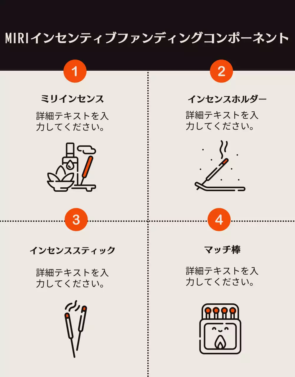 黒 モダン インセンス チラシ 詳細ページ