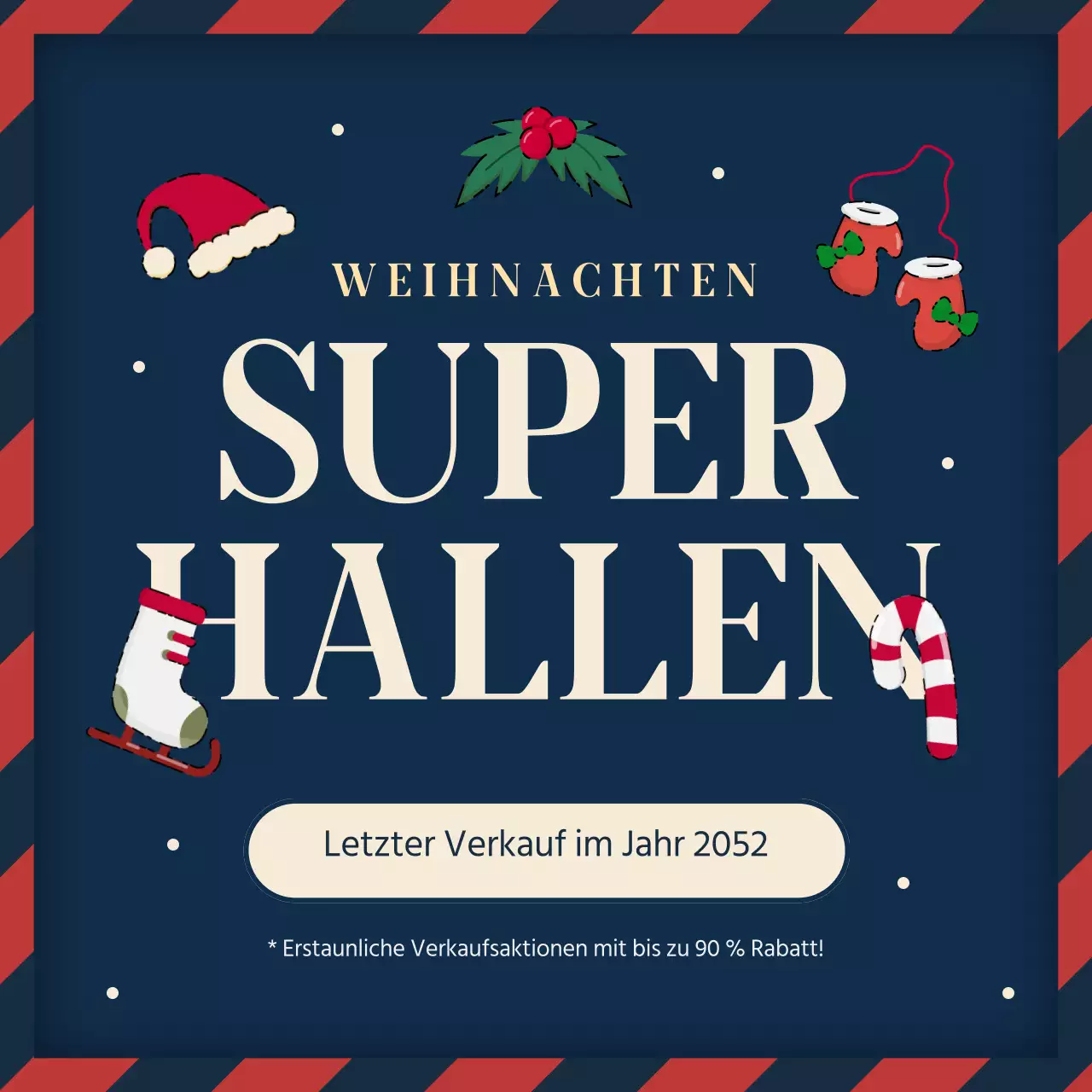 Werben Sie für eine marineblaue und rote Feiertagsveranstaltung