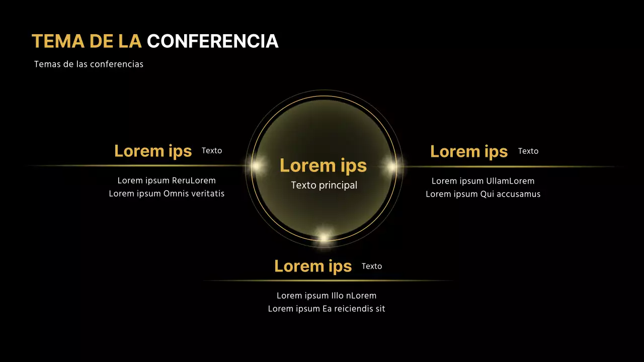 Dorado y negro para una presentación elegante en una conferencia de negocios