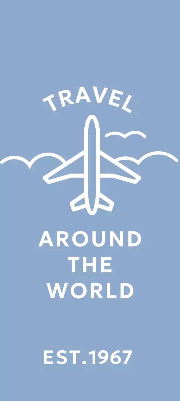 비행기 일러스트가 있는 심플한 컨셉의 여행사