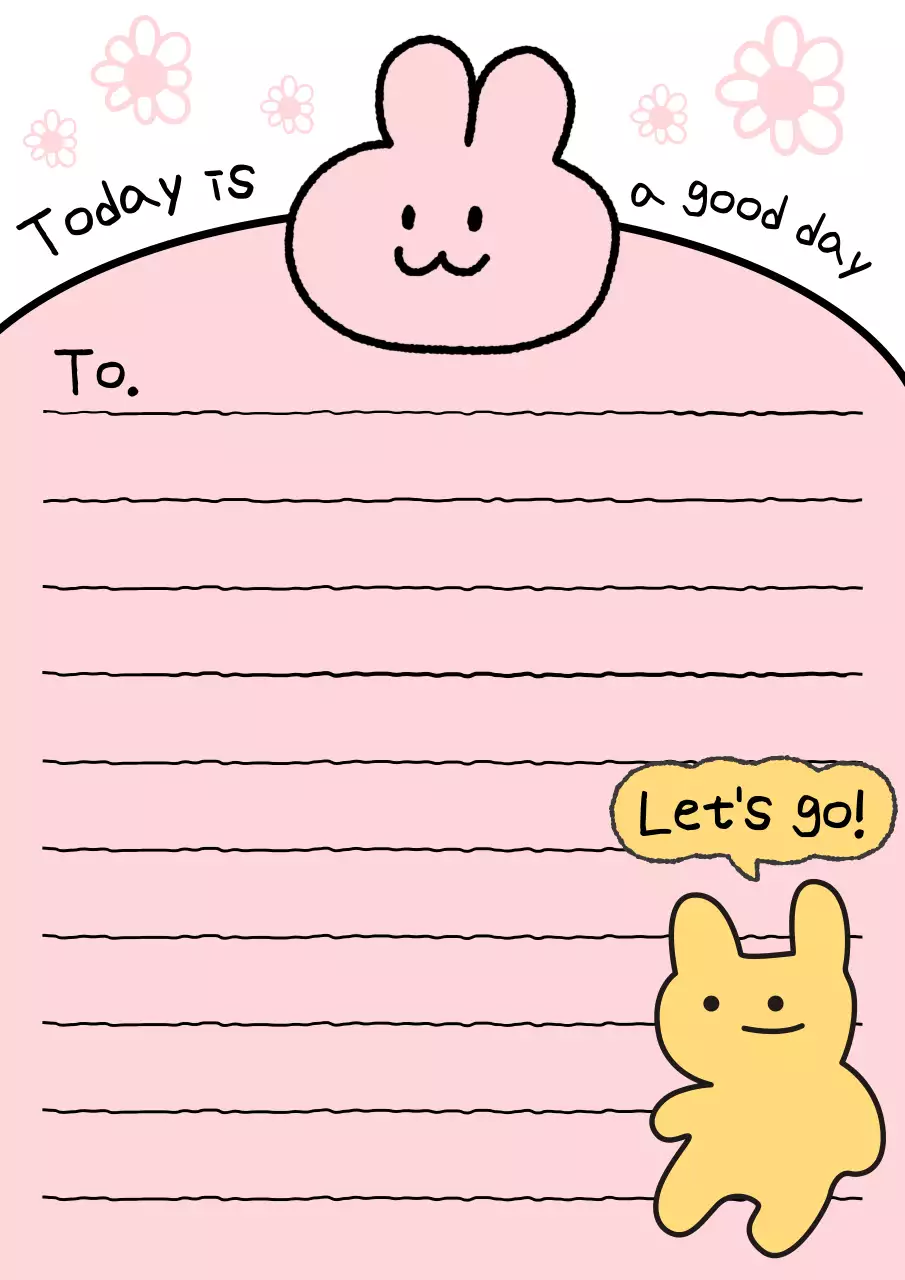 Pink Cute Bunny Letter