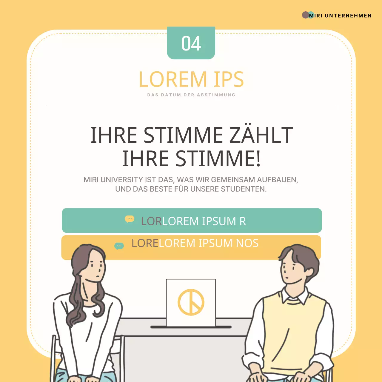 Förderung eines trendigen gelben und mintfarbenen Gelöbnisses der Studentenschaft