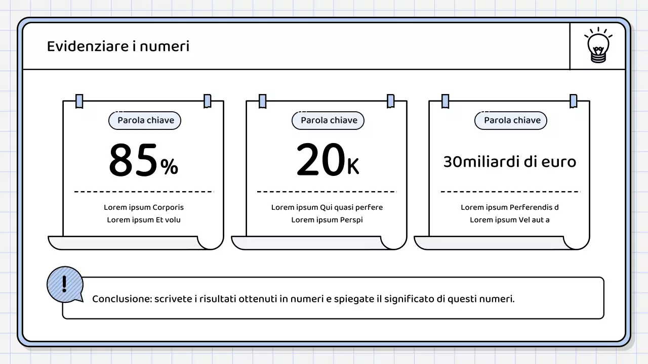 Un semplice rapporto di sintesi di colore blu chiaro