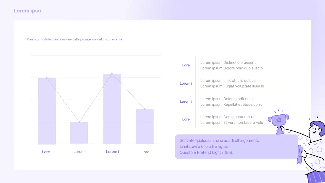 Un semplice brief promozionale viola e grigio