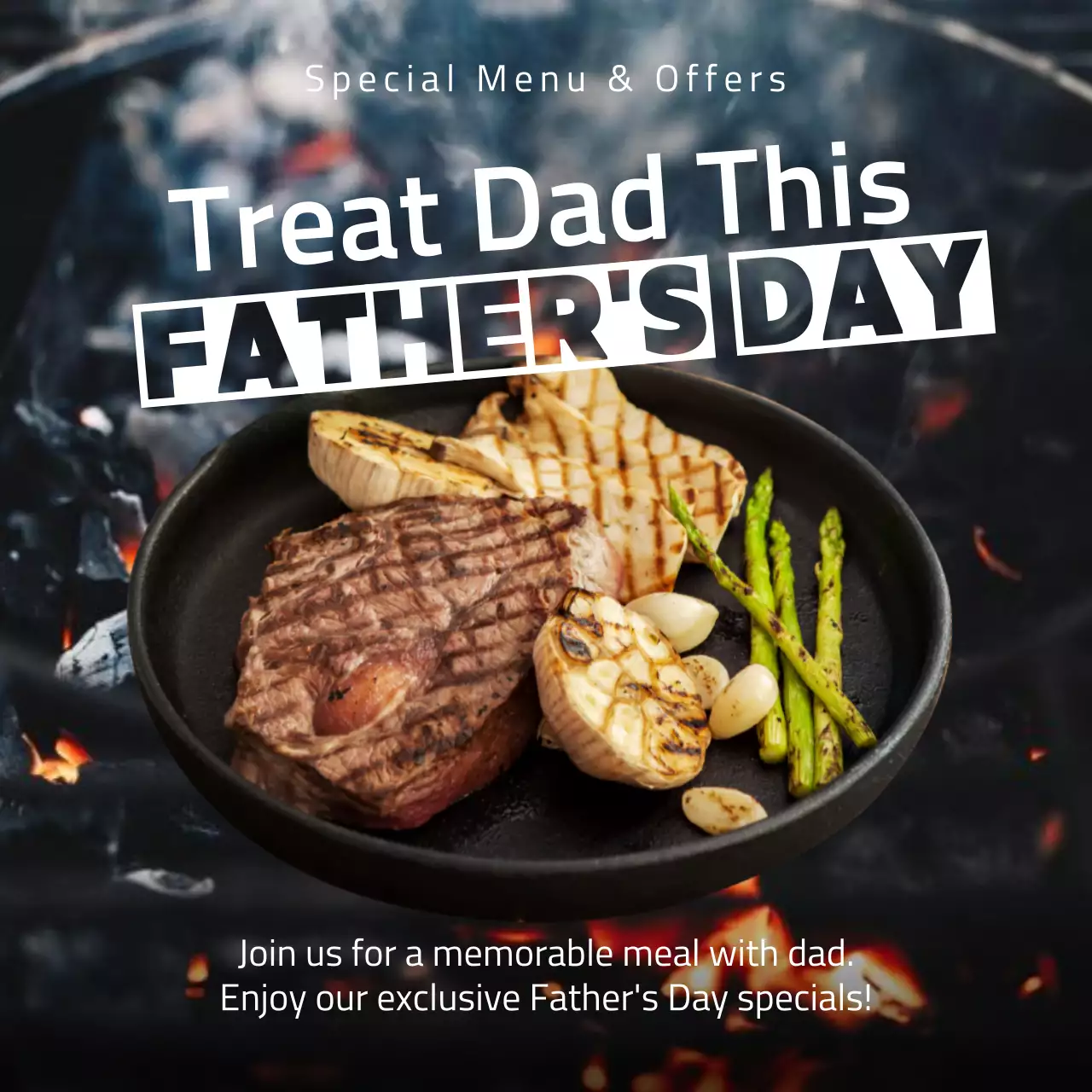White and Black Bold Father's Day Specials Advertisement