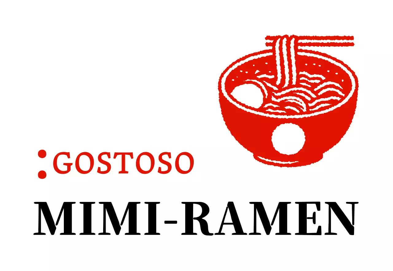 Sinal de loja de ramen com um aspeto de selo vintage