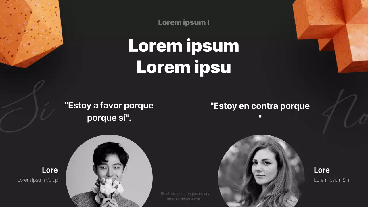 Un moderno prospecto de conferencia en negro y naranja