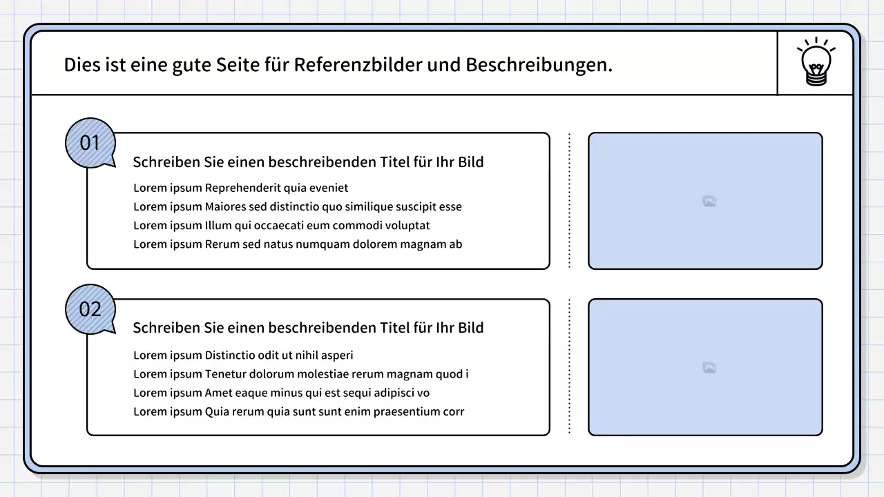 Ein einfacher, hellblauer zusammenfassender Bericht