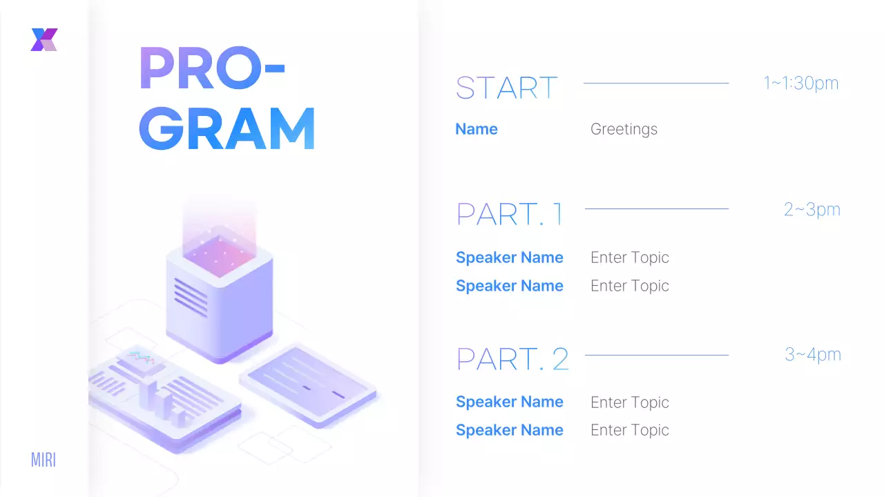 블루 모던 비즈니스 일정 프레젠테이션