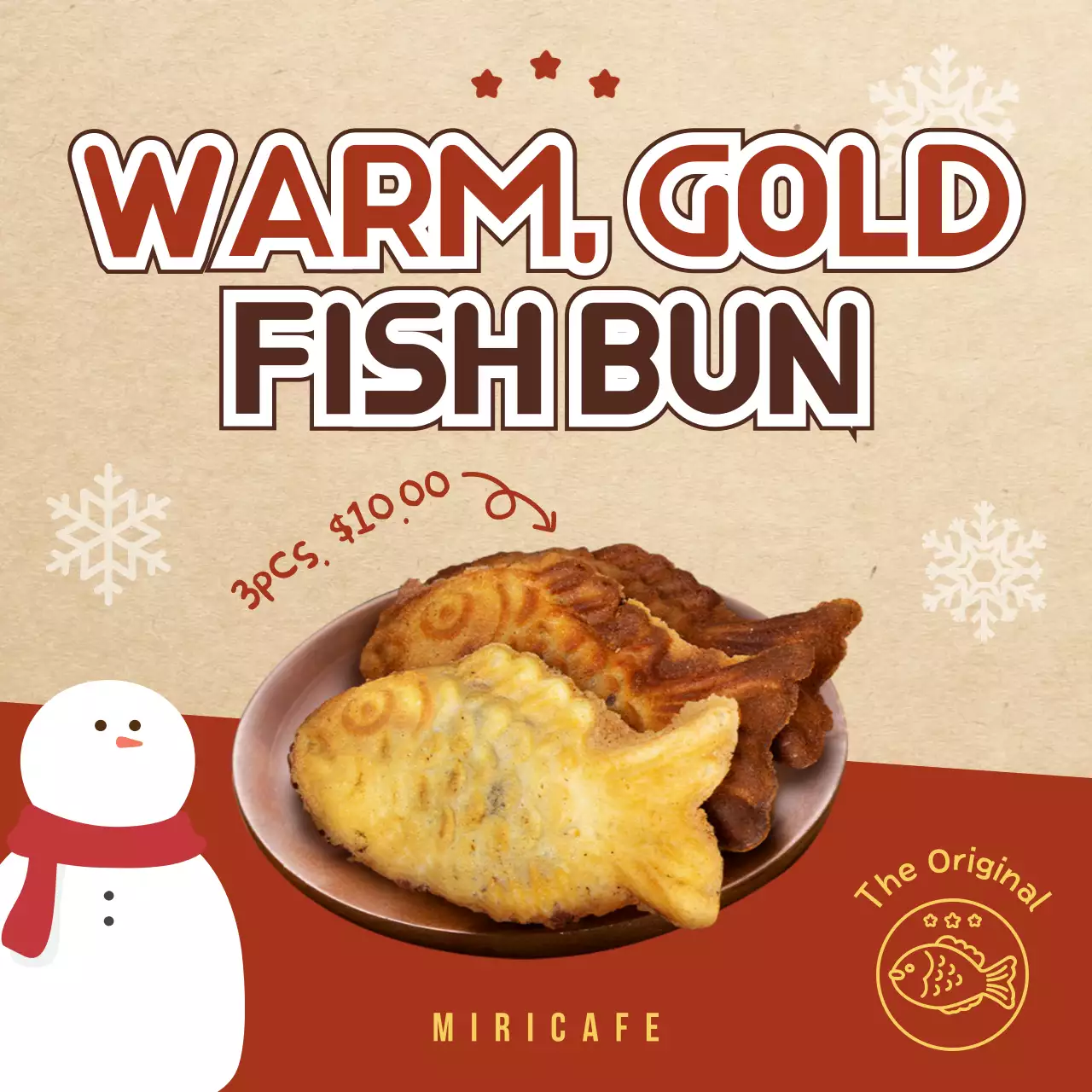 브라운 레트로 푸드 프로모션 소셜 미디어 포스트