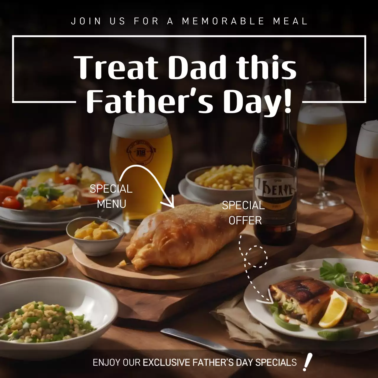 Brown Rustic Father's Day Promotion Social Media Post
