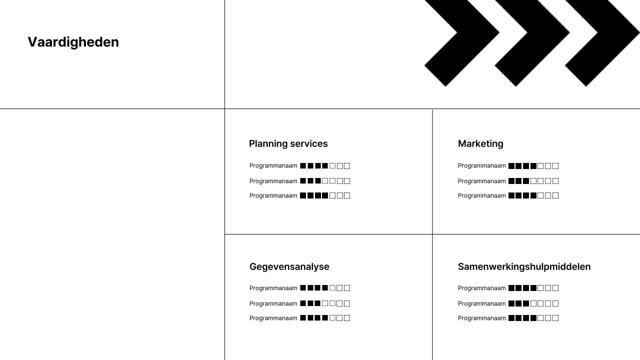 Een eenvoudige carrièreportfolio in zwart-wit