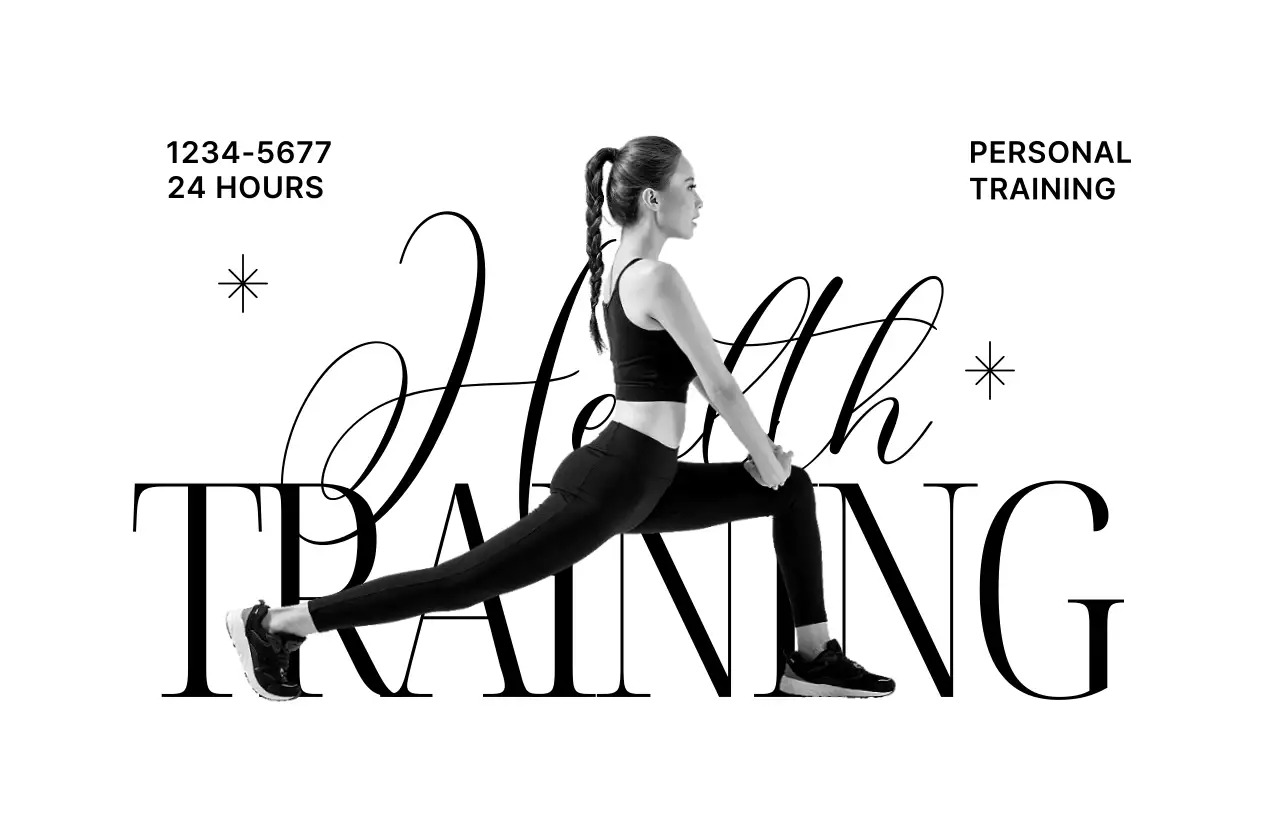 필기체와 반짝이와 운동하는 사람이 있는 헬스장