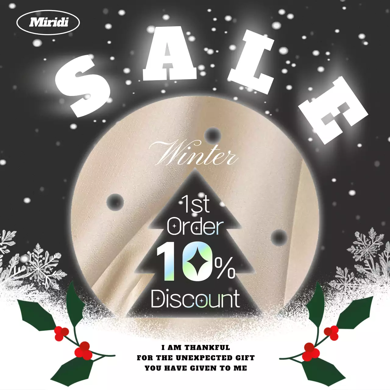 블랙 모던 윈터 프로모션 소셜 미디어 포스트