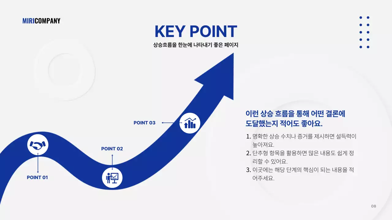 흰색과 남색의 미니멀 비즈니스 발표자료