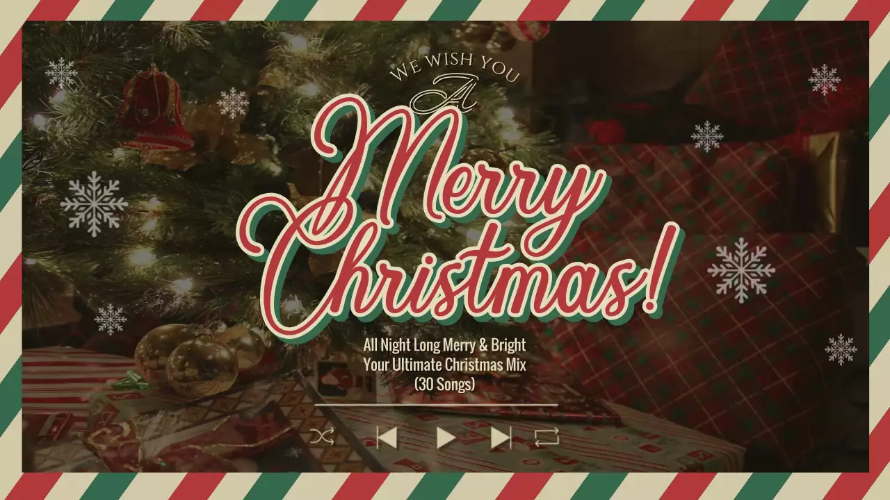 빨강과 초록의 빈티지한 크리스마스 플레이리스트 썸네일 표지