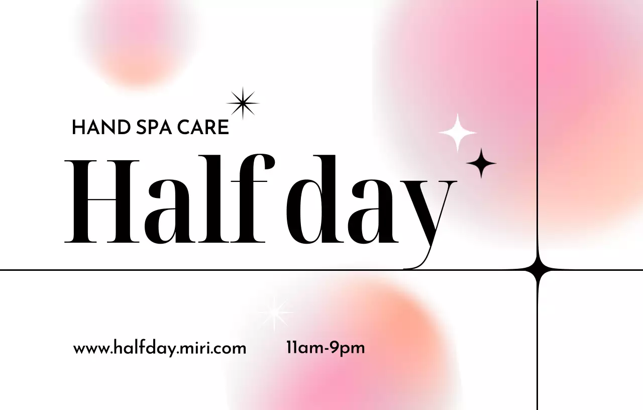 화사한 그라이데션과 큰 타이틀이 인상적인 디자인