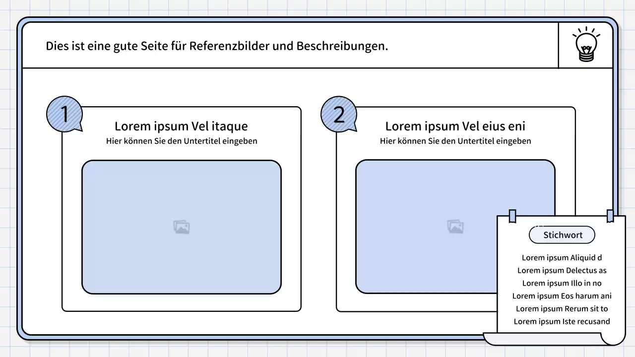 Ein einfacher, hellblauer zusammenfassender Bericht