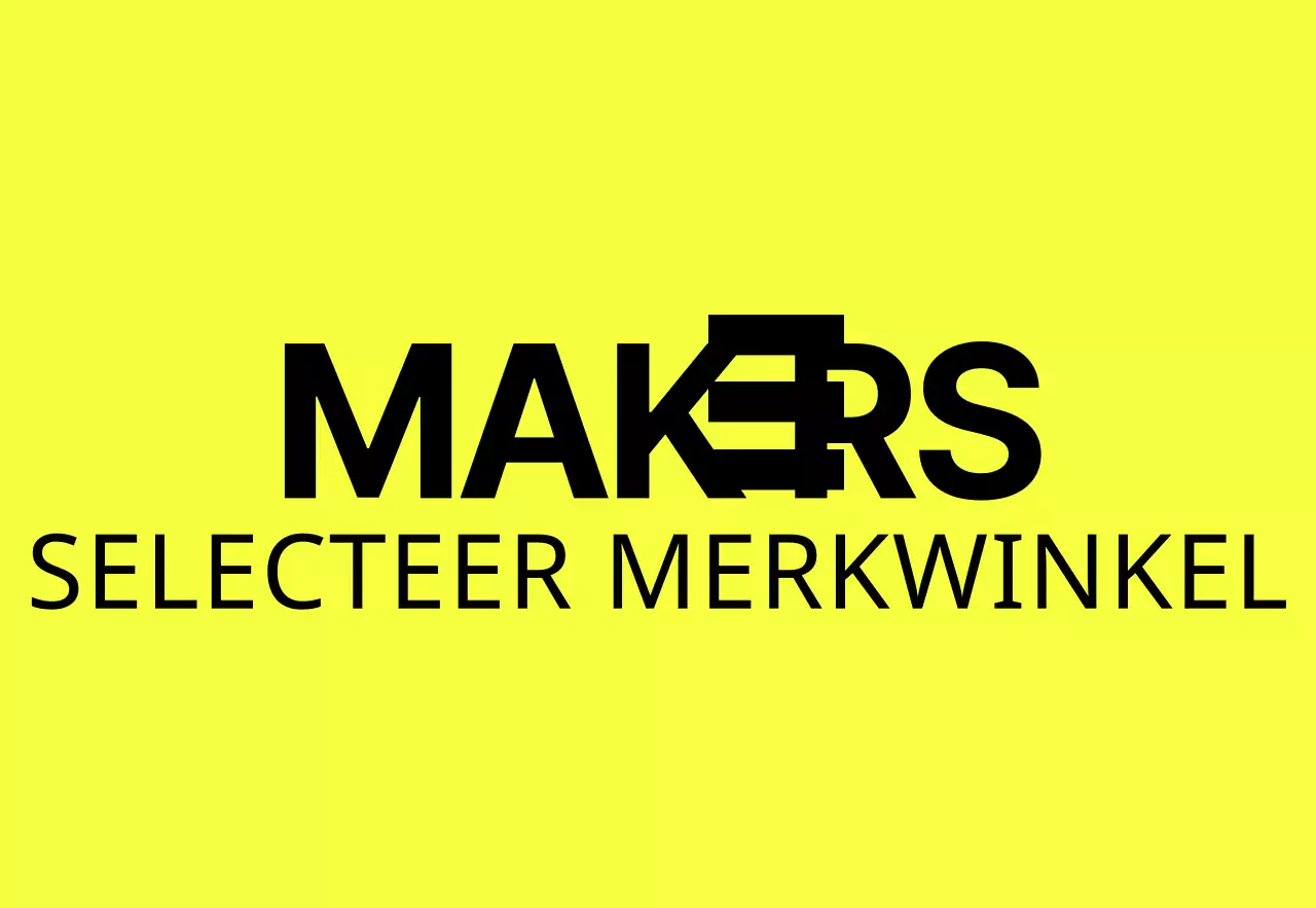 Een eenvoudig, strak vormgegeven uithangbord voor een redactiewinkel met merknaam