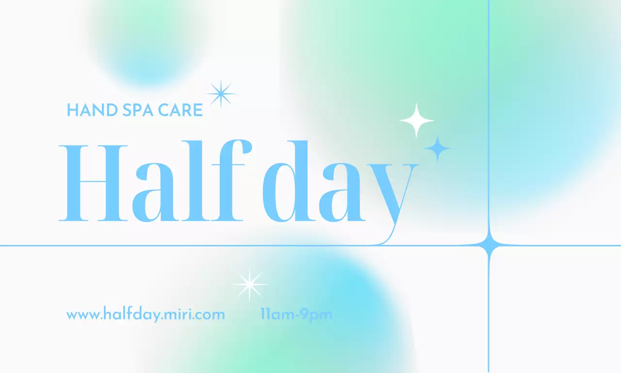 화사한 그라이데션과 큰 타이틀이 인상적인 디자인