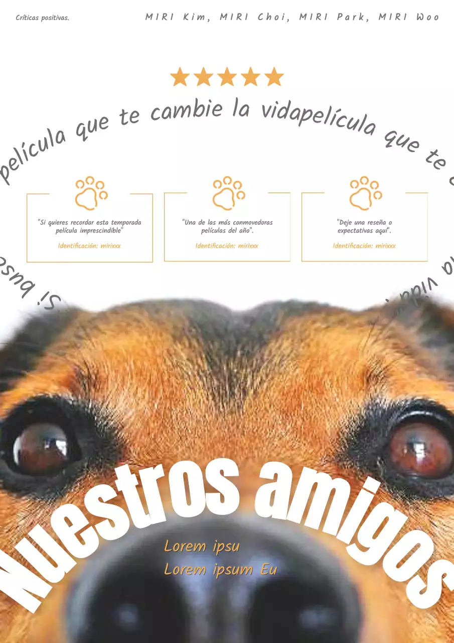 Promoción sencilla de una película de cachorros en naranja