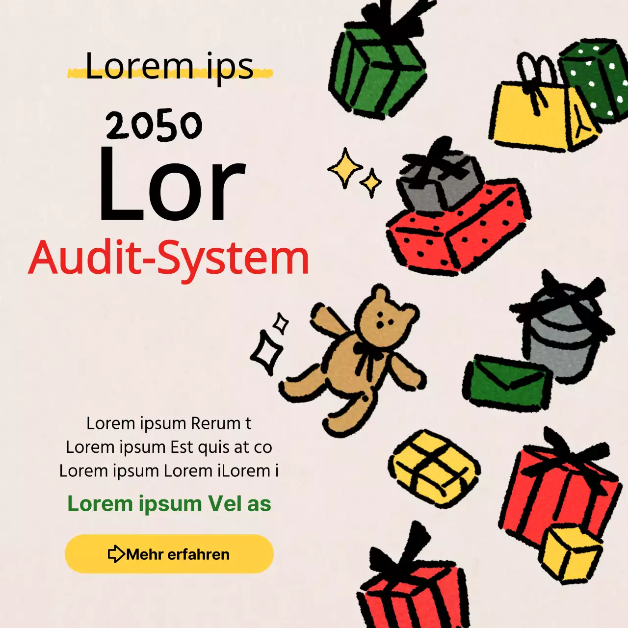 Niedliches rot-beiges GeschenkEvent-Anzeige